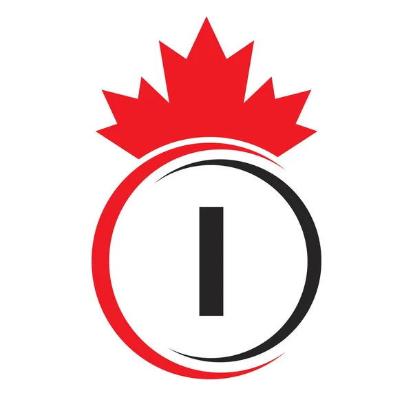 Letter Maple Leaf Logo Šablony Symbol Kanady Minimal Canadian Business — Stockový vektor
