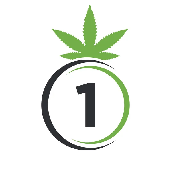 Letter Marijuana Logo Cannabis Logo Sign Concept Alphabet Symbol Therapy — Stock Vector