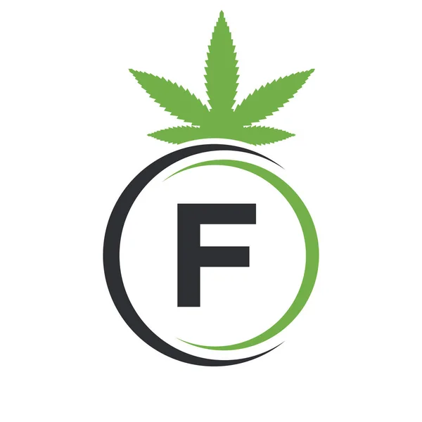 Letter Marijuana Logo Cannabis Logo Sign Concept Alphabet Symbol Therapy — Wektor stockowy