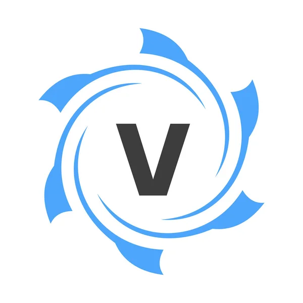 Letter Business Corporate Logo Sign Technology Logo Concept Circle Vector — ストックベクタ