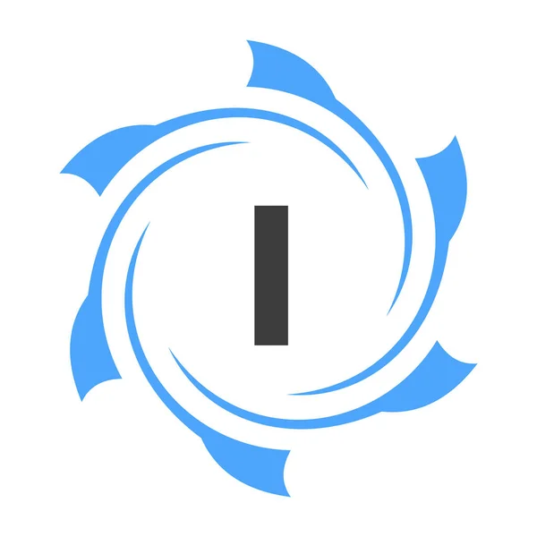 Brief Business Corporate Logo Sign Technologie Logo Concept Met Cirkel — Stockvector