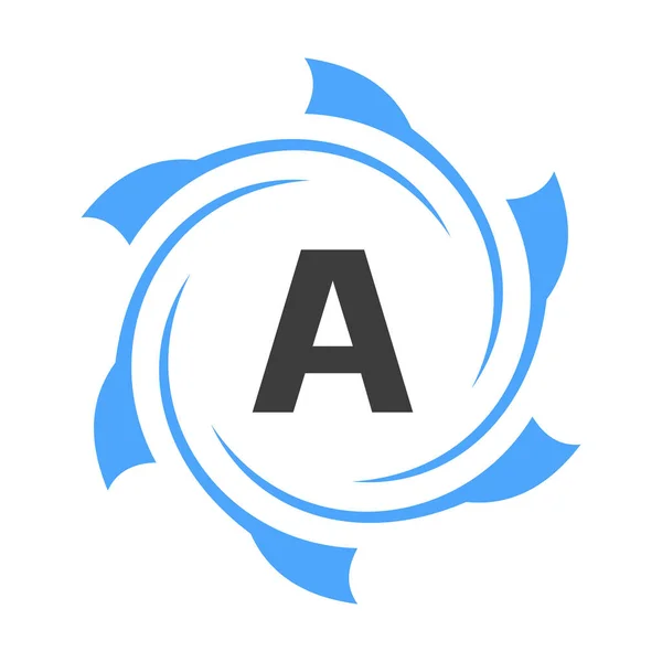 Brief Business Corporate Logo Sign Technologie Logo Concept Met Cirkel — Stockvector