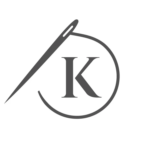 Lettre Logo Sur Mesure Aiguille Fil Logotype Pour Vêtement Broderie — Image vectorielle