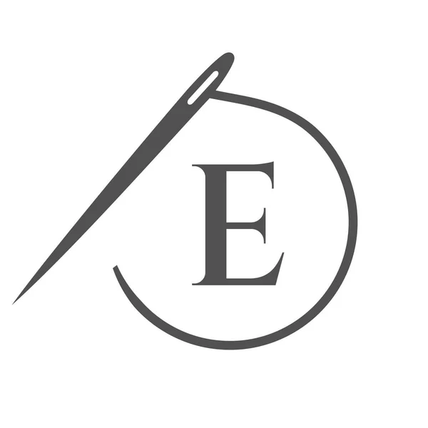 Letter Tailor Logo Needle Thread Logotype Garment Embroider Textile Fashion — Διανυσματικό Αρχείο