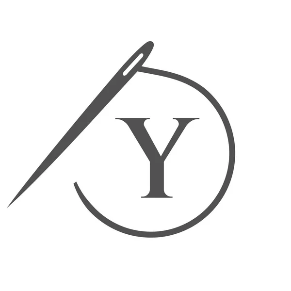 Логотип Буквы Tailor Логотип Иглы Нити Одежды Вышивки Текстиля Моды — стоковый вектор