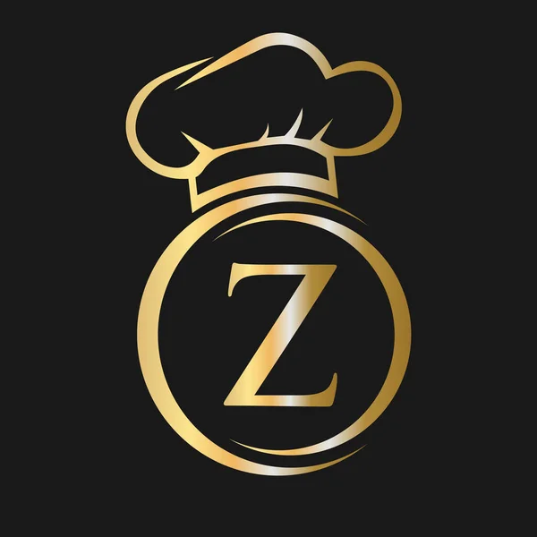 Initial Letter Restaurant Logo Template Restaurant Logo Concept Chef Hat — Stock Vector