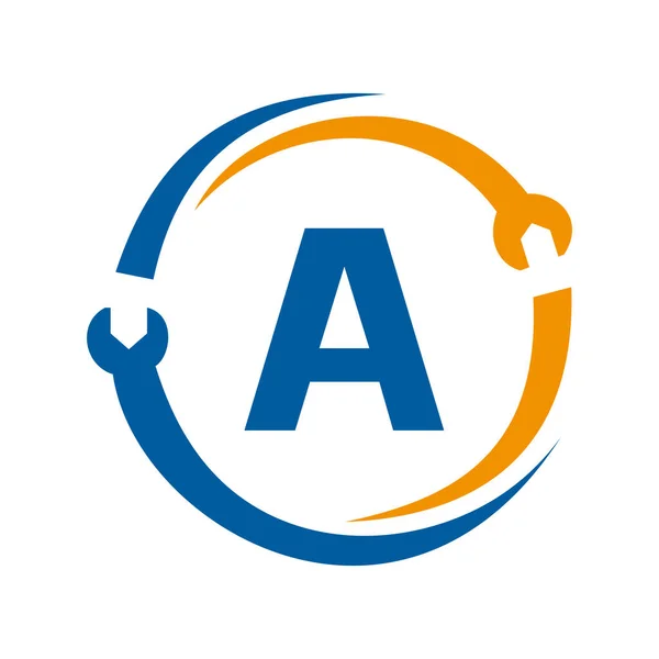 Letter Repair Logo Home Services Tool Auto Reparatie Logo Model — Stockvector