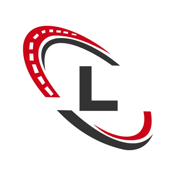 Letter Transport Sign Transportation Logo Design Template Automotive Sport Road — Vector de stock