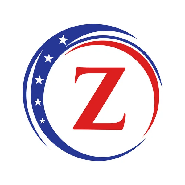 Letra America Logo Estados Unidos Bandera Diseño Patriótico Del Logotipo — Archivo Imágenes Vectoriales