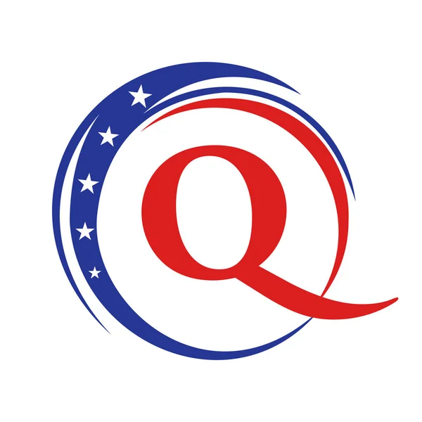 List America Logo Flaga Usa Patriotyczne American Logo Design Letter — Wektor stockowy