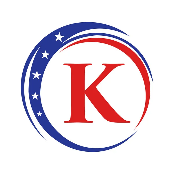 Buchstabe America Logo Usa Flagge Patriotische Amerikanische Logo Design Auf — Stockvektor