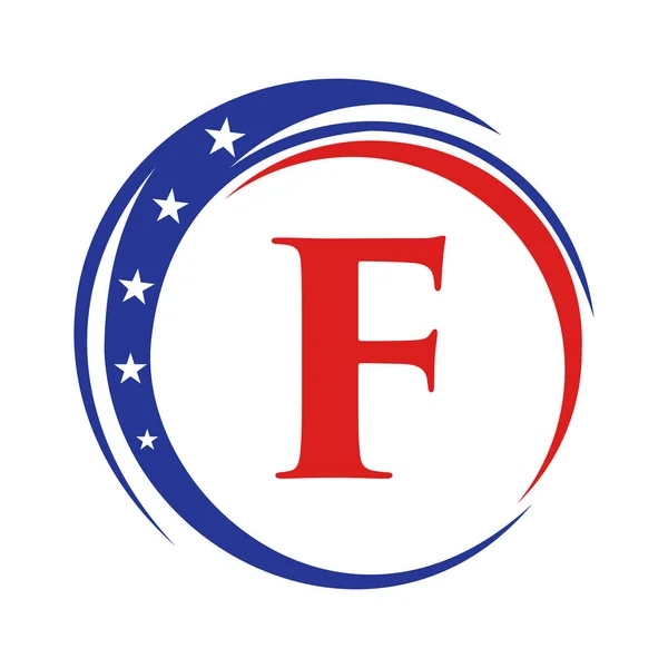 Letter America Logo Usa Flag Patriotic American Logo Design Letter — Stok Vektör