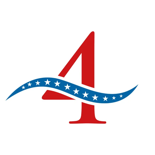 Letter America Logo Usa Flag Patriotic American Business Logo Design — Archivo Imágenes Vectoriales