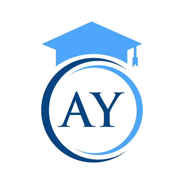 Letter Education Logo Concept Educational Graduation Hat Vector Template — Stockový vektor