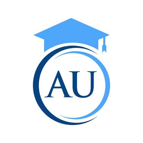 Letter Education Logo Concept Educational Graduation Hat Vector Template — стоковый вектор