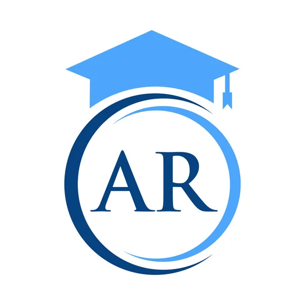 Carta Educação Logo Conceito Com Modelo Vetor Chapéu Graduação Educacional —  Vetores de Stock