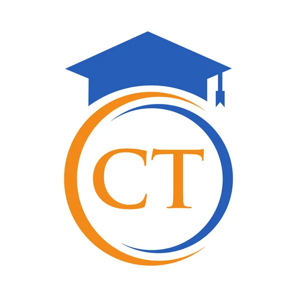 Letter Education Logo Concept Educational Graduation Hat Vector Template — Stockvektor