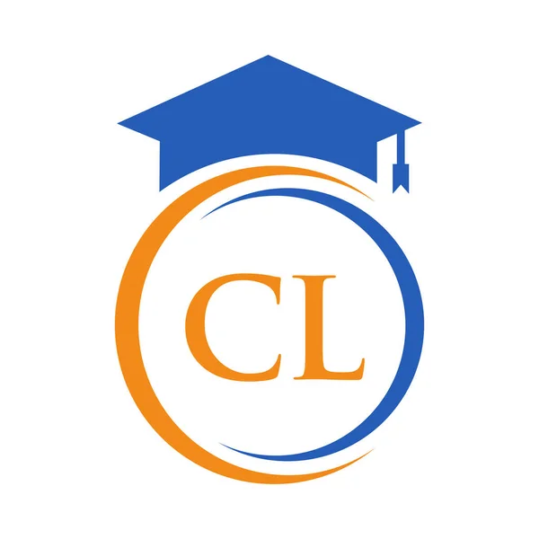 Letter Education Logo Concept Educational Graduation Hat Vector Template — стоковый вектор