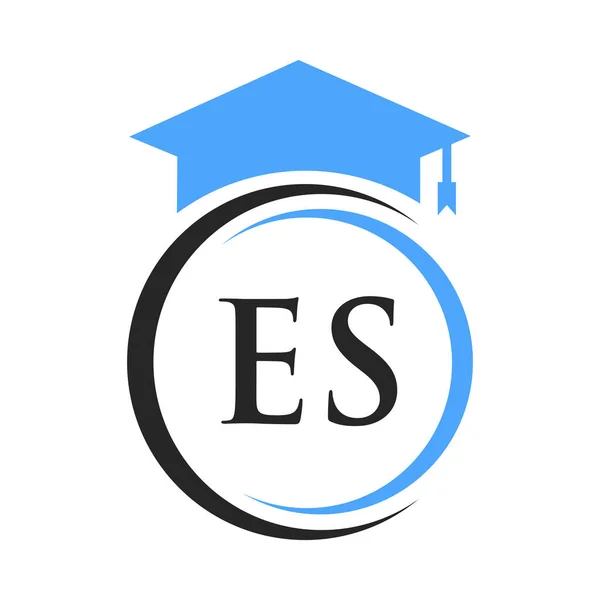 Letter Education Logo Concept Educational Graduation Hat Vector Template — стоковый вектор