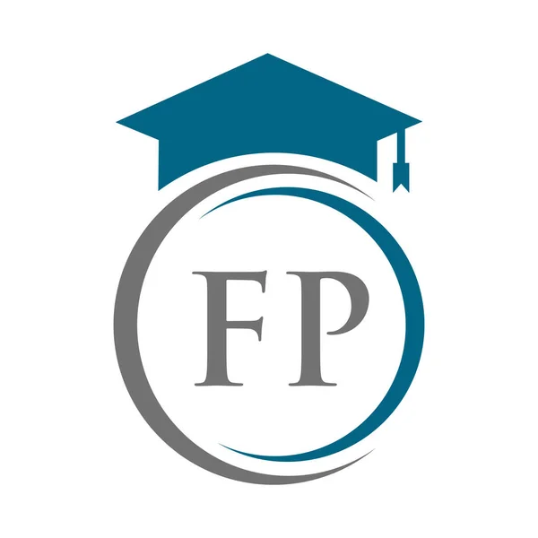 Brief Education Logo Konzept Mit Pädagogischer Graduierung Hut Vector Template — Stockvektor