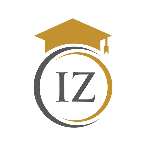 Letter Education Logo Concept Educational Graduation Hat Vector Template — Vector de stock