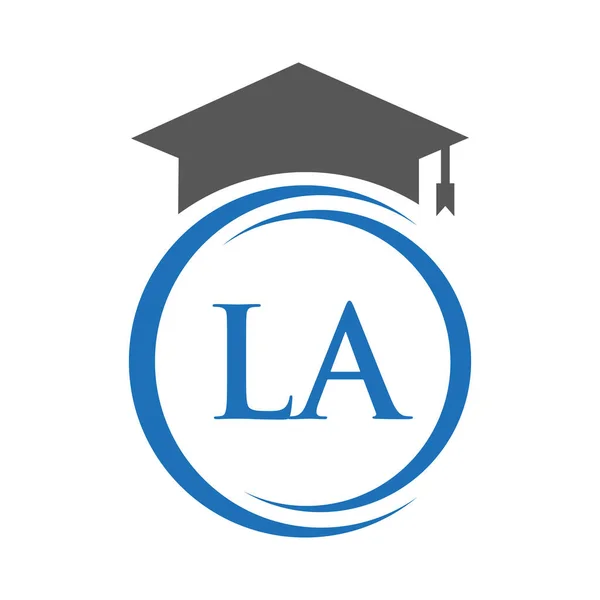 Lettera Education Logo Concept Educational Graduation Cappello Modello Vettoriale — Vettoriale Stock