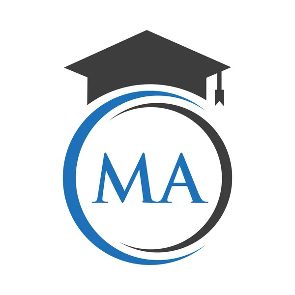MA Eğitim Logosu Eğitimsel Mezuniyet Vektör Şablonu