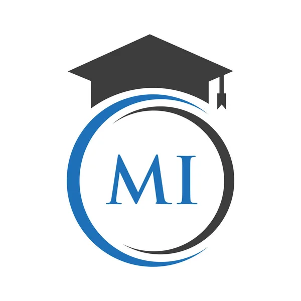 Letter Education Logo Concept Educational Graduation Hat Vector Template — Stock Vector