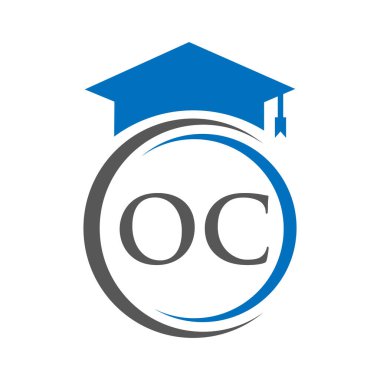 OC Eğitim Logosu Eğitimsel Mezuniyet Şapka Şablonu