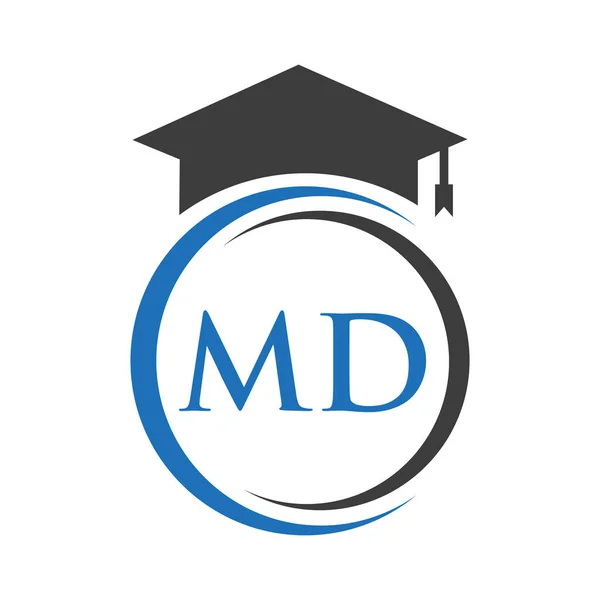 Letter Education Logo Concept Educational Graduation Hat Vector Template — Vettoriale Stock