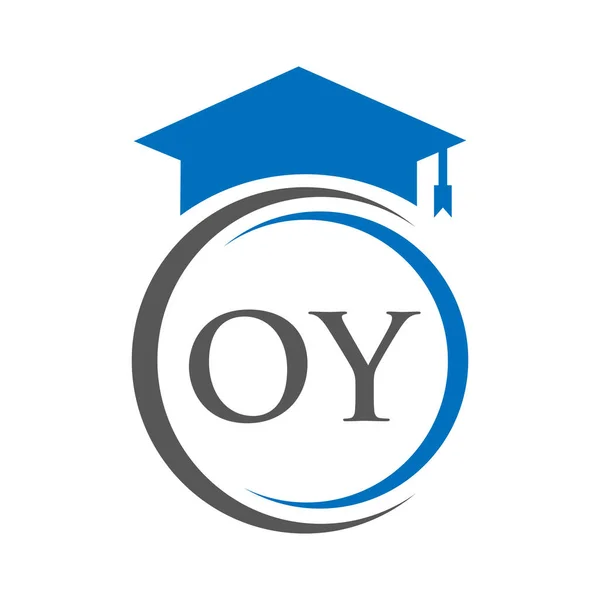 Lettera Education Logo Concept Con Educational Graduation Cappello Modello Vettoriale — Vettoriale Stock