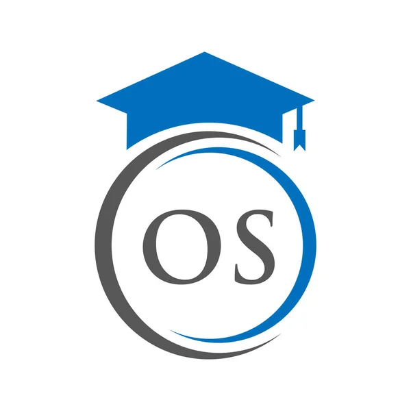 Letter Onderwijs Logo Concept Met Educatieve Graduation Hat Vector Template — Stockvector
