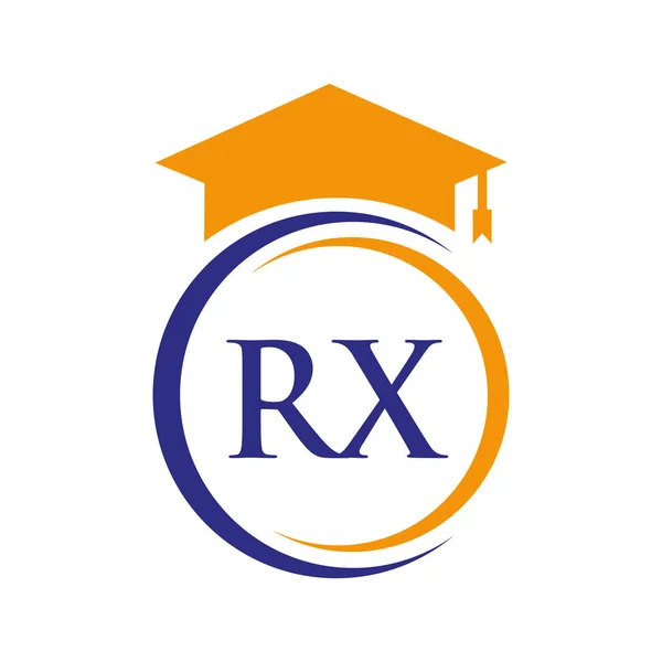Letter Education Logo Concept Educational Graduation Hat Vector Template — Stock vektor