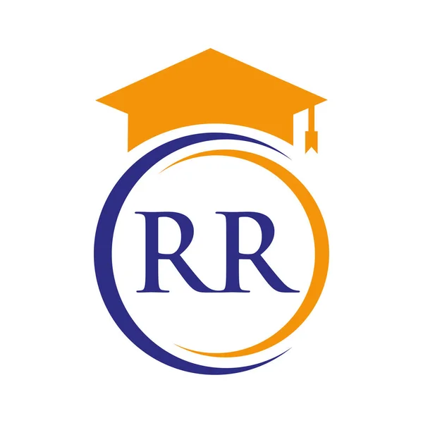 Letter Education Logo Concept Educational Graduation Hat Vector Template - Stok Vektor