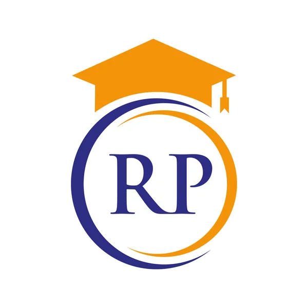 Letter Education Logo Concept Educational Graduation Hat Vector Template — Stock Vector