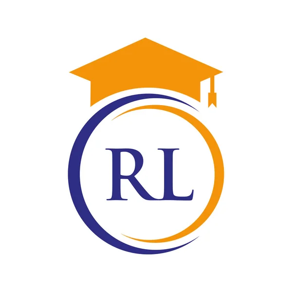 Letter Education Logo Concept Educational Graduation Hat Vector Template — ストックベクタ