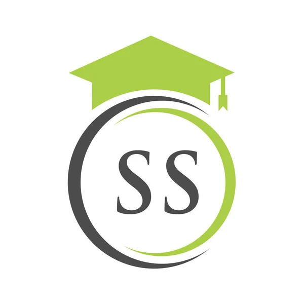 Letter Education Logo Concept Met Educatieve Graduation Hat Vector Template — Stockvector