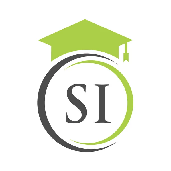 Letter Education Logo Concept Educational Graduation Hat Vector Template — стоковый вектор