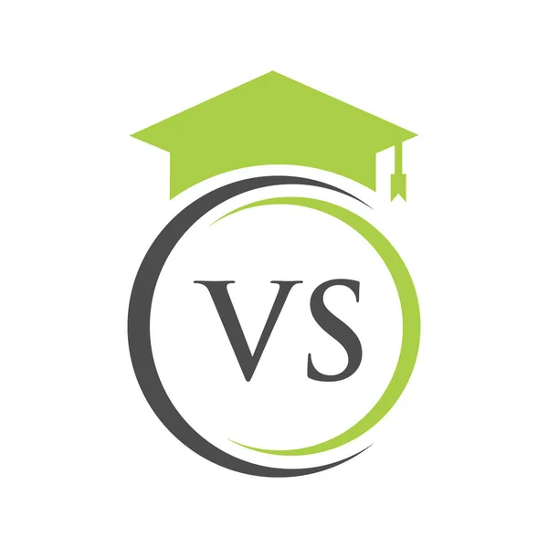 Letter Education Logo Concept Educational Graduation Hat Vector Template — ストックベクタ