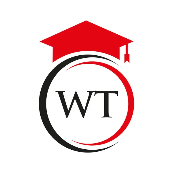 Letter Education Logo Concept Educational Graduation Hat Vector Template — Image vectorielle