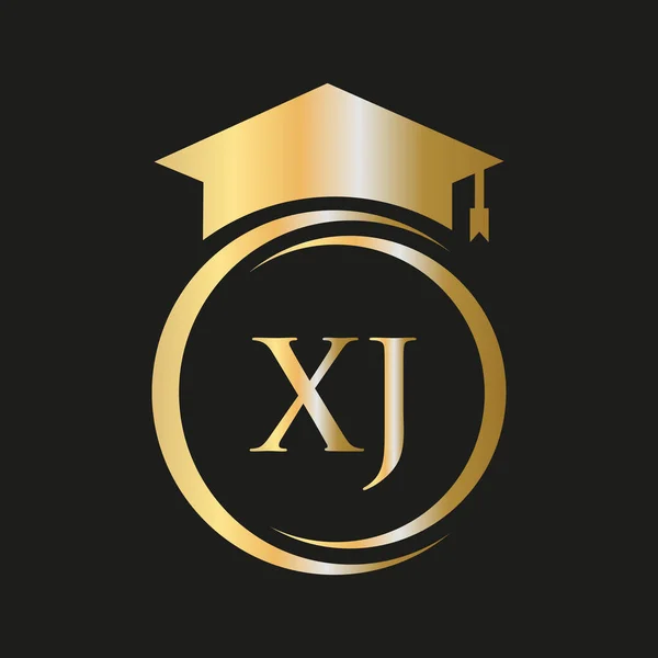 Letter Education Logo Concept Educational Graduation Hat Vector Template — Διανυσματικό Αρχείο