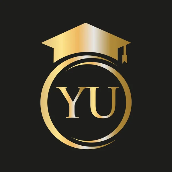 Letter Education Logo Concept Educational Graduation Hat Vector Template — Stock vektor