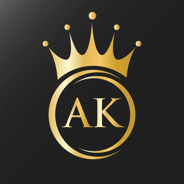 AK Crown Logosu. Spa, Yoga, Güzellik, Moda, Yıldız, Zarif, Lüks İşaret İçin Kraliyet Taç Logosu