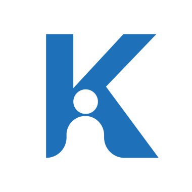 K Harfi Logo Tasarım Vektör Şablonu Sigorta, Güvenlik, Sağlık, Güvenlik ve Koruma