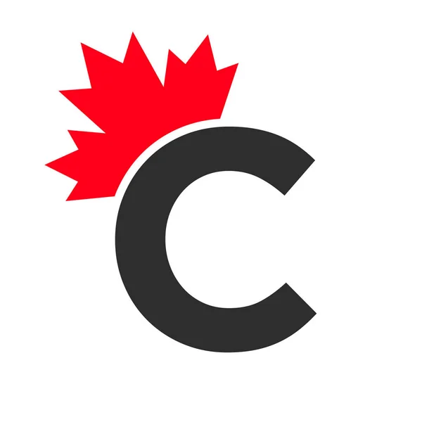 Písmeno Maple Leaf Logo Šablony Symbol Kanady Minimální Kanadský Business — Stockový vektor