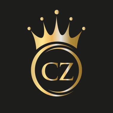 CZ Crown Logosu. Spa, Yoga, Güzellik, Moda, Yıldız, Zarif, Lüks İşaret İçin Kraliyet Taç Logosu