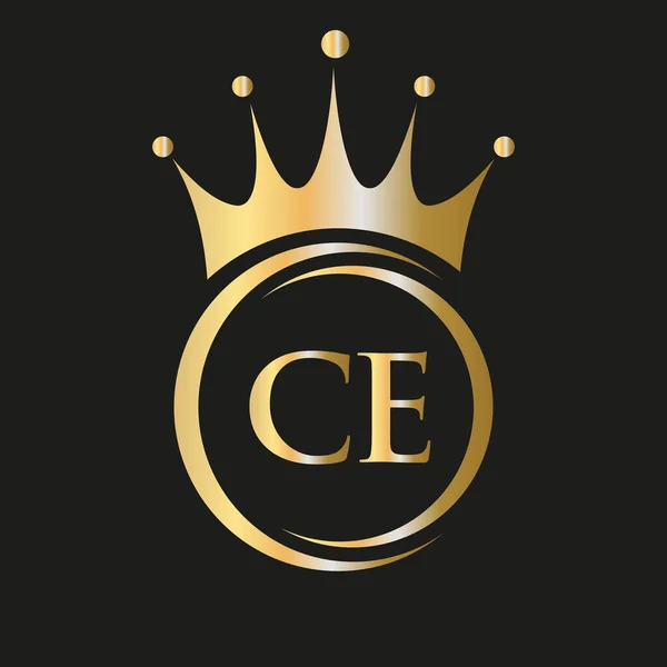 Letter Crown Logo Royal Crown Logo Spa Yoga Beauty Fashion — стоковый вектор