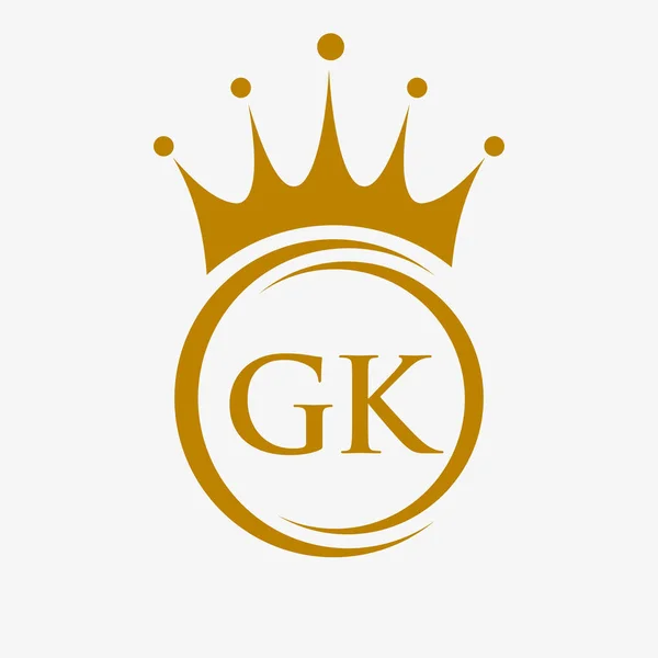 GK Crown Logosu. Spa, Yoga, Güzellik, Moda, Yıldız, Zarif, Lüks İşaret İçin Kraliyet Taç Logosu