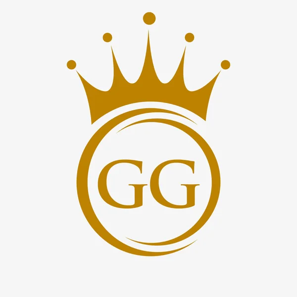 Harf GG Crown Logosu. Spa, Yoga, Güzellik, Moda, Yıldız, Zarif, Lüks İşaret İçin Kraliyet Taç Logosu