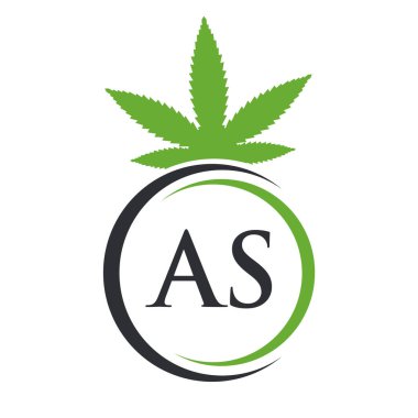 AS harfi Esrar Logosu. Tedavi, Sağlık ve Sağlık İçin Kenevir Logosu Sembolü